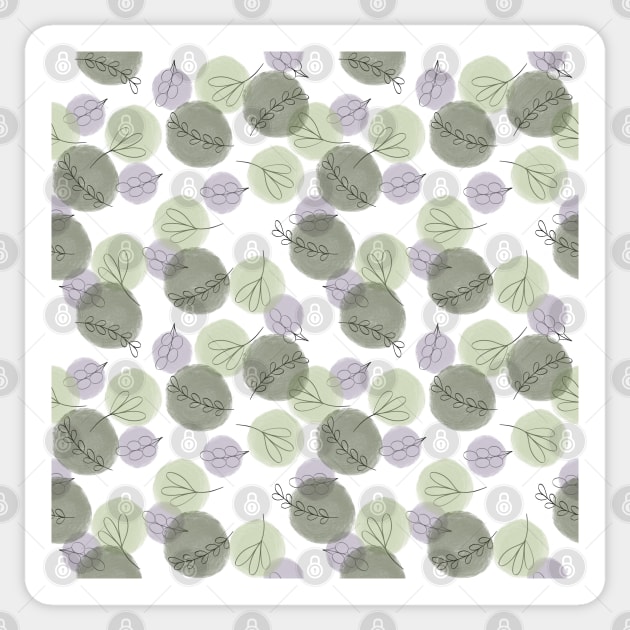 Purple and Green Polka Dots Sticker by cassi-b-designs